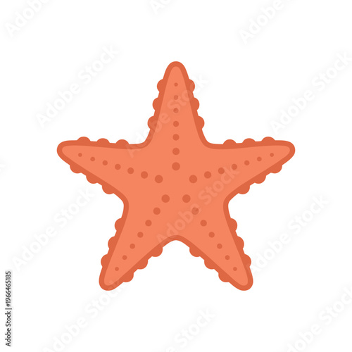 Orange starfish with dots on white background sea star coral marine life