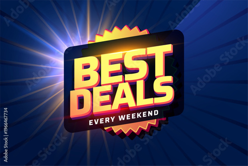 best deal sale offer background with light effect