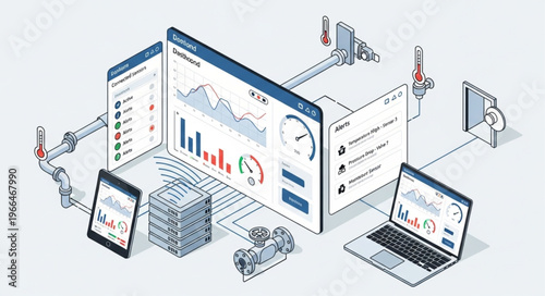Industrial Automation System with Data Visualization and Robotic Arms.