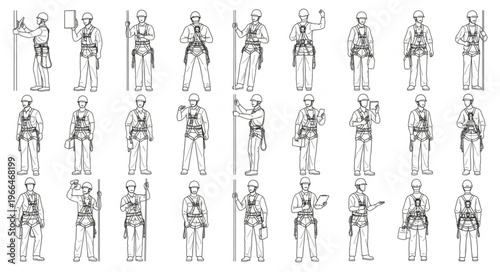 Ancient Chinese Warriors Lineup Illustration.