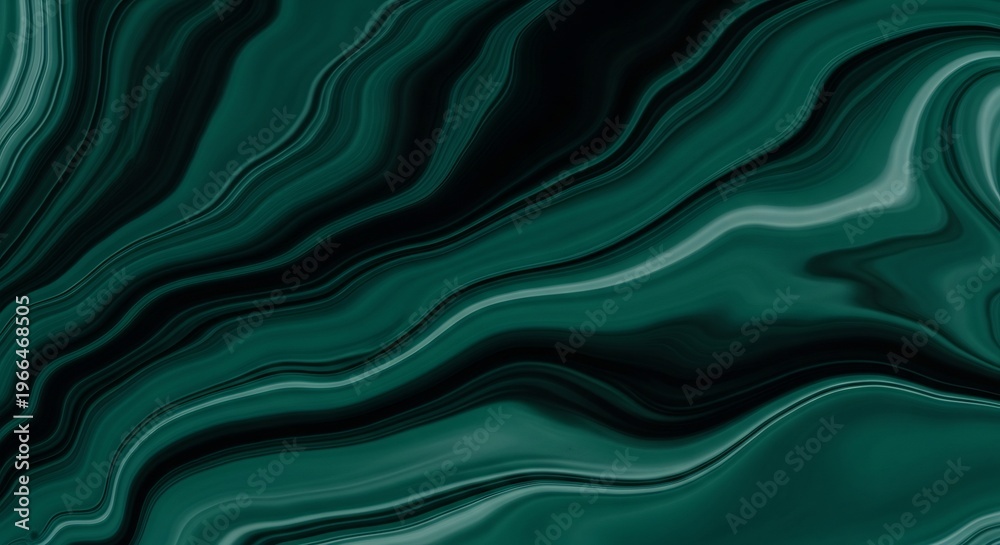 Fototapeta premium Abstract Swirling Emerald Green and Black Marble Texture Background.