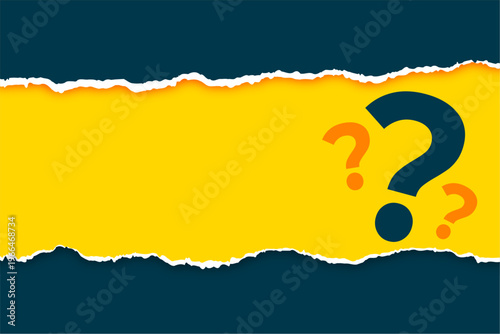 question mark faq sign background in paper torn style