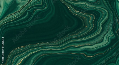 Abstract Swirling Green Marble Texture Background.