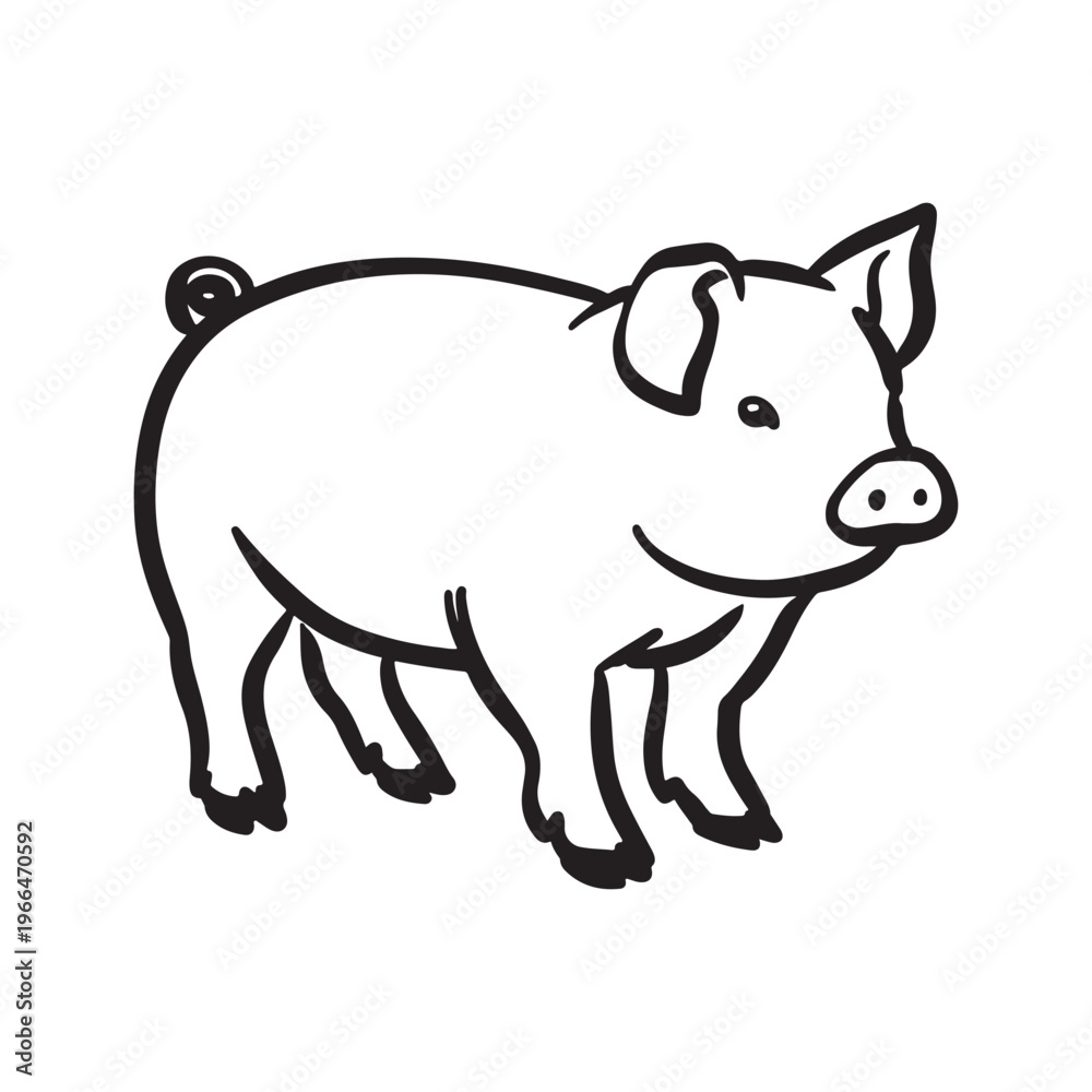 Fototapeta premium Wild Animal Pig Logotype Sign Isolated Graphic Design