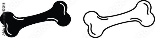 Dog Bone Icon Black and White Vector