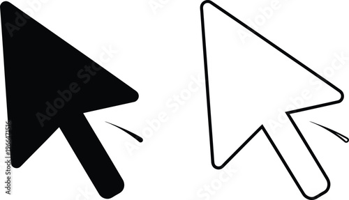 Black and white cursor icons Vector