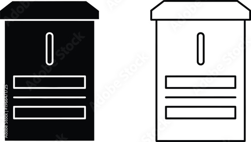 black and white mailboxes Vector
