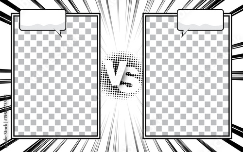 versus VS letters fight backgrounds in flat comics style design