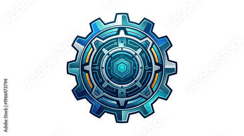 Cogwheel gear mechanical technology icon.