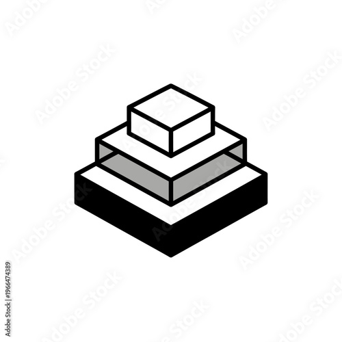 Stack of cubes in perspective.