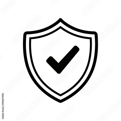 Shield with checkmark icon symbol.