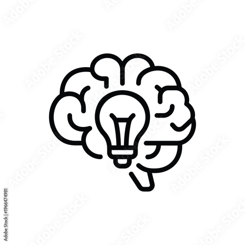 Explainable AI Brain Line Icon
