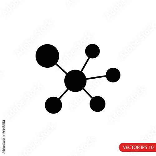Black molecular structure model graphic.