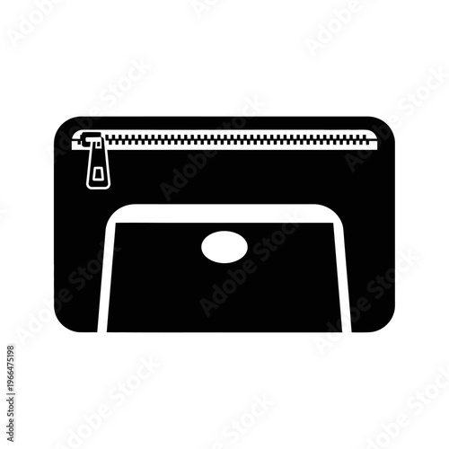 Black phone wallet with white zipper.