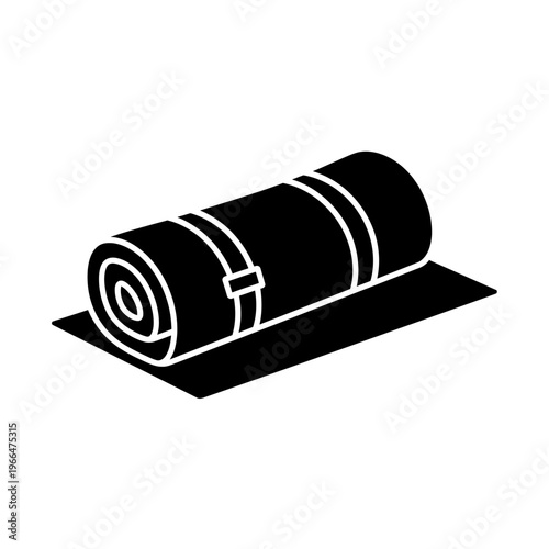 Yoga mat rolled up tightly now.