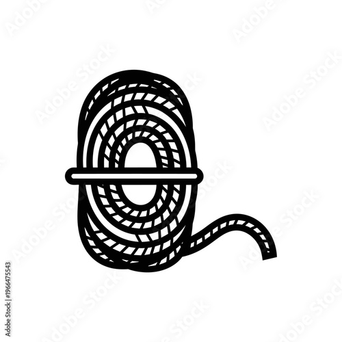 Black and white rope coil.