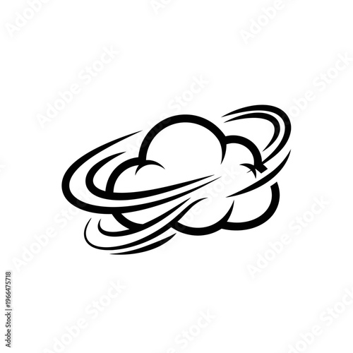 Black Cloud Storm Weather Icon Graphic.