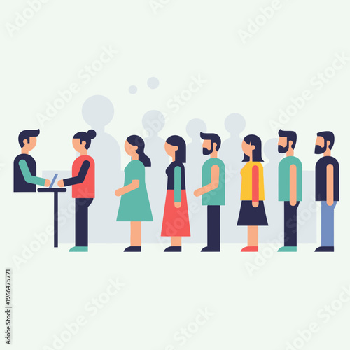 People waiting in line