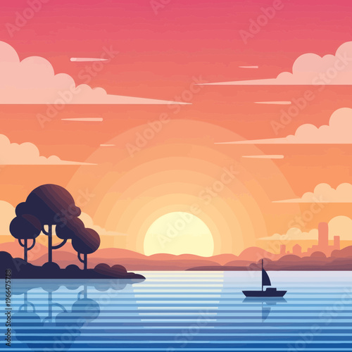 Serene Sunset by the Water