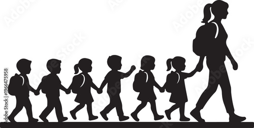 Teacher Appreciation Silhouette Collection, Educators Vector Art, School and Classroom Black Graphics, Education Logo Design Elements