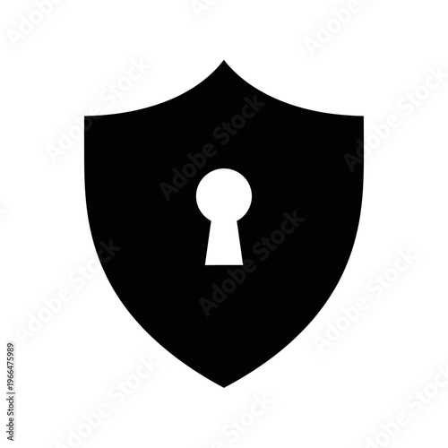 Shield with keyhole security symbol icon.