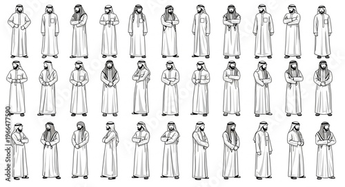 Arab Men in Traditional Attire - A Cultural Representation.