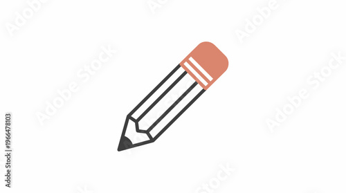 Colored pencil with pink eraser.