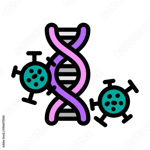 DNA Strand Virus Vector Filled Icon Design