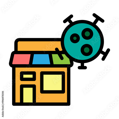 Grocery Store Risk Vector Filled Icon Design