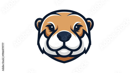 Otter head illustration on white background