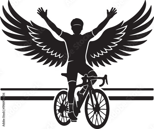 Road Cyclist Sprint Silhouette, Bike Racing Vector, Speed Action Graphic, Cycling Team Logo