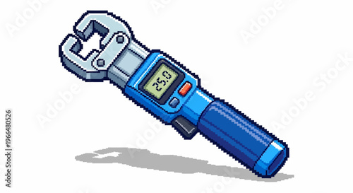 Digital Torque Wrench with Blue Handle and LCD Screen.