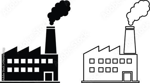 factory industrial pollution comparison Vector