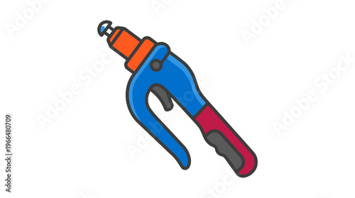 Colorful adjustable wrench tool closeup.