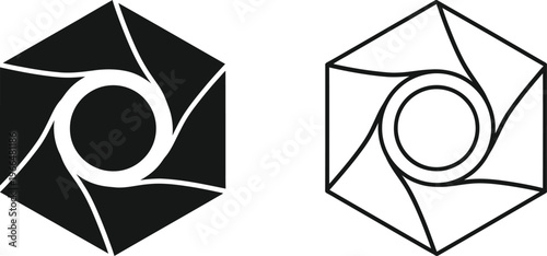 Camera shutter black white Vector