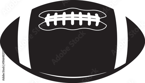 American Football Ball Icon in Black and White Colors