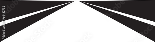 Black and white road stretching into the distance perspective