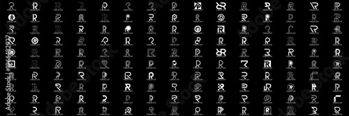 collection abstract creative letter R logo vector, bussines logo letter R	