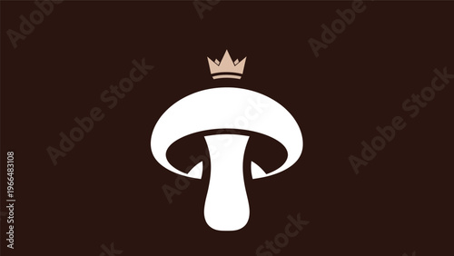 Tableau sur toile Mushroom with crown logo