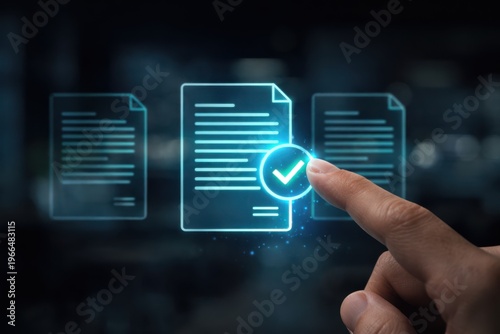 AI document verification system with digital approval workflow and compliance validation interface