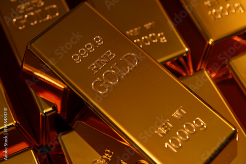Gold for investment and trading. Gold bar in investment. Gold reserve bullion bars. Luxury gold bullion.