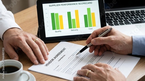 Vendor Agreement Review and Analysis with Performance Scorecard and Coffee