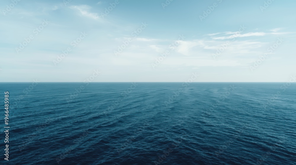 Fototapeta premium Calm ocean waves, serene sea landscape, blue water, sunny sky
