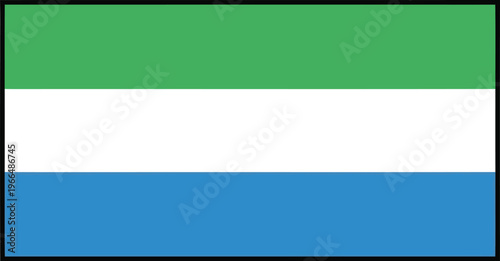 Schilderij op canvas National Flag of Sierra Leone Official Graphic Design Symbol Representing West A