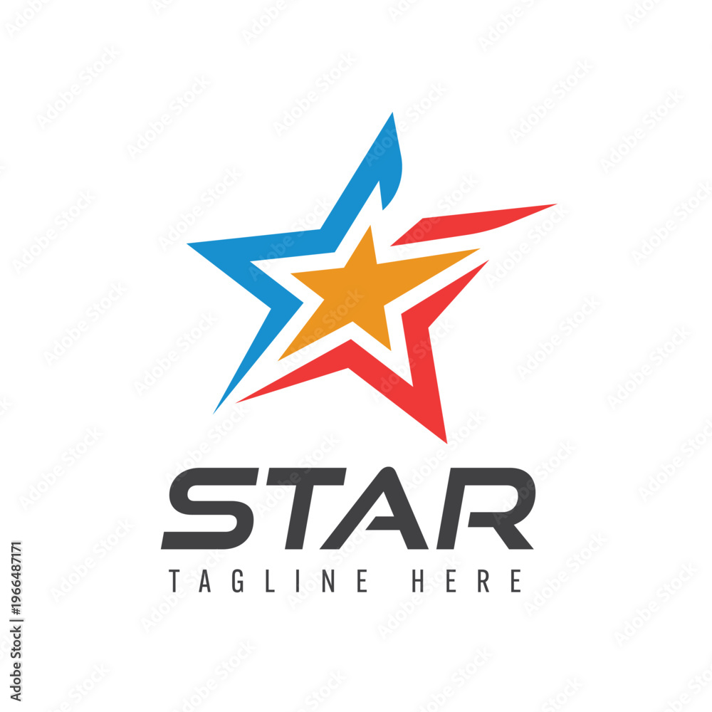 Obraz premium Star Logo Design with Colorful Abstract Shapes