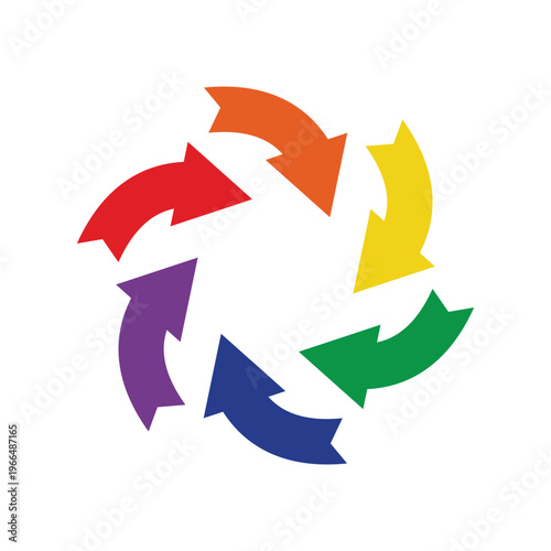Arrows Colorful Circular Rainbow Cycle Graphic