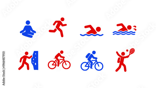Icons showing sports and active lifestyle.