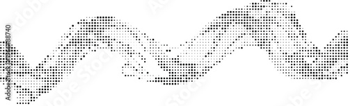 Organic flowing ink wave halftone design concept with dots texture for abstract smoke and liquid trails.