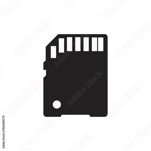 Black floppy disk and flash memory card isolated on white background