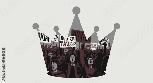 King Party Hat with Crowd.